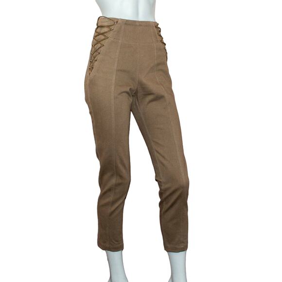 Michelle Mason Corset Pants Laced sides Khaki Women's 26w - Picture 4 of 10